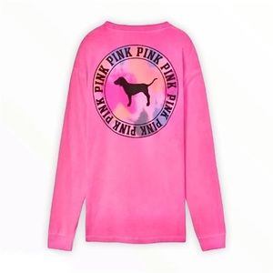 ISO HELP VICTORIA SECRET PINK TIE DYE CAMPUS TEE